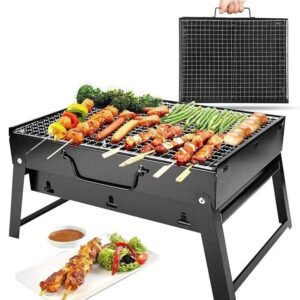 Barbeque - Folding Portable Outdoor Barbeque Charcoal BBQ Grill Oven, Charcoal Grill, Barbeque Set For Home, BBQ Grill Garden Glass Olive Oil (BBQ1)
