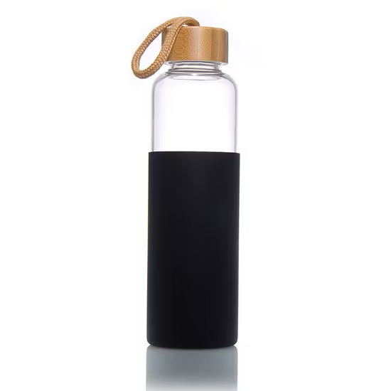 Wooden Lid Glass water bottle 1000 ml