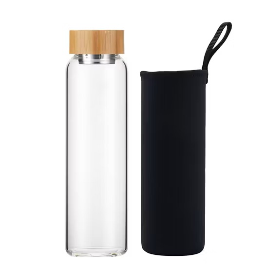 Wooden Lid Glass water bottle 1000 ml - Image 2